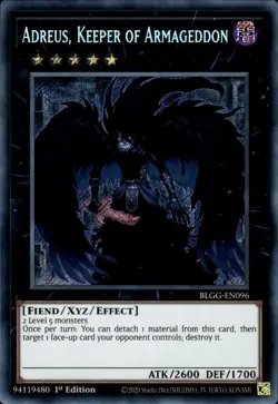 Adreus, Keeper Of Armageddon - Secret Rare 1st Edition BLGG-EN096 - NM - YuGiOh - Image 1