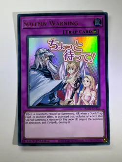 Solemn Warning RA05-EN126 Ultra Rare 1st Edition YuGiOh Card NM - Image 1