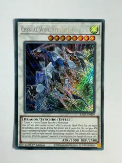 Crystal Wing Synchro Dragon RA02-EN029 Secret Rare 1st Edition YuGiOh Card NM - Image 1