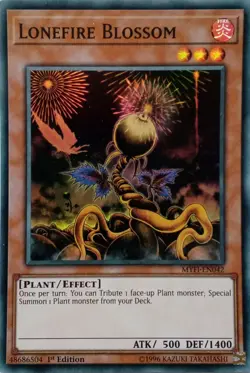MYFI-EN042 LONEFIRE BLOSSOM SUPER RARE 1ST EDITION YuGiOh CARD - Image 1