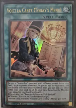 YuGiOh Voici la Carte (Today's Menu) Ultra Rare 1st Edition WISU-EN036 - Image 1