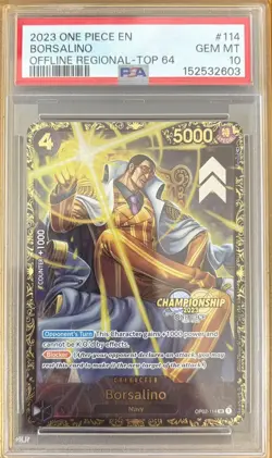 PSA 10 One Piece Borsalino Offline Regional Top 64 Championship 2023 English - Image 1