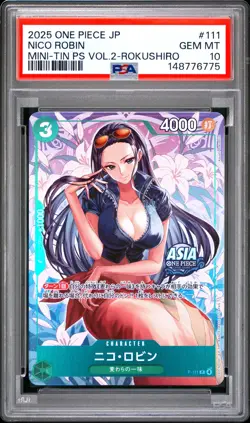 Nico Robin PSA10 2025 One Piece Japanese Mini-Tin Pack Set Vol.2-Rokushiro #111 - Image 1