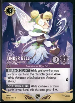 Tinker Bell Snowflake Collector 33/P3 EN 11 - Disney Lorcana TCG Participant Pro - Image 1