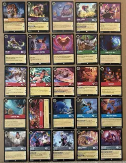 Disney Lorcana TCG Aladdin 25 Card Theme LOT Mixed Sets - Image 1