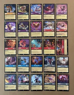 Disney Lorcana TCG Aladdin 25 Card Theme LOT Mixed Sets - Image 3