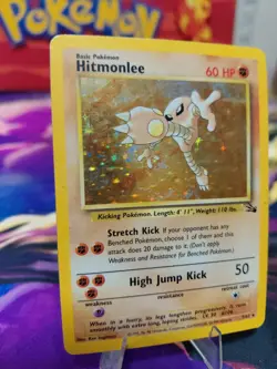 Pokemon TCG Hitmonlee Fossil Holo Card 7/62 Unlimited Rare HP/MP Vintage WOTC - Image 3