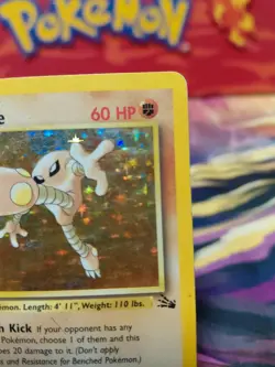 Pokemon TCG Hitmonlee Fossil Holo Card 7/62 Unlimited Rare HP/MP Vintage WOTC - Image 4
