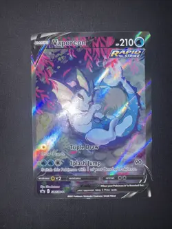 Pokemon Vaporeon V Full Art Promo Rapid Strike Holo SWSH181 210 HP Card - Image 1