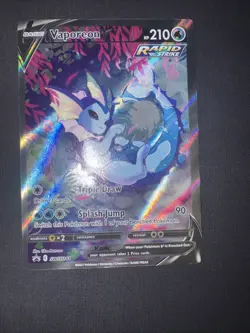 Pokemon Vaporeon V Full Art Promo Rapid Strike Holo SWSH181 210 HP Card - Image 4