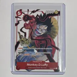 Bandai One Piece Card Game Monkey.D.Luffy Foil 2nd/3rd Anniv 2x ST01-012 P-043 - Image 1