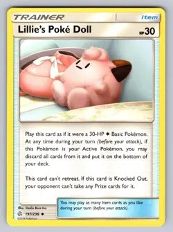 Lillie's Poke Doll 197/236 Uncommon Cosmic Eclipse Pokemon Lightly Played - Image 1