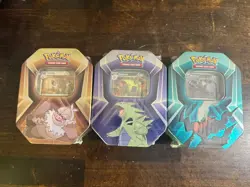 Factory Sealed Case Triple Whammy Tin Pokemon TCG 6 Sealed Tins - Image 3