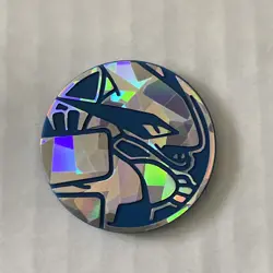 Pokemon Card silver and blue lugia shatter cracked ice blue backed coin - Image 2