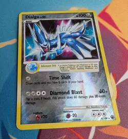 Dialga 4/100 Pokemon TCG - Reverse Holo Majestic Dawn - **Holo Peeling**HP/DMG - Image 2