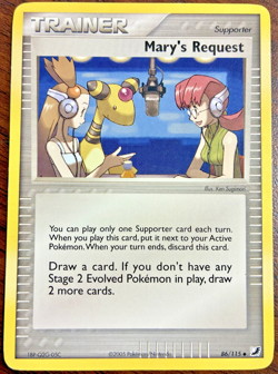 Pokemon TCG - Mary's Request 86/115 Uncommon Unseen Forces Heavily Play Creased - Image 1