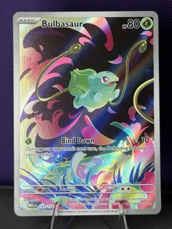Pokemon TCG Bulbasaur Illustration Rare Full Art Holo ME01 133/132 EN 80 HP - Image 1