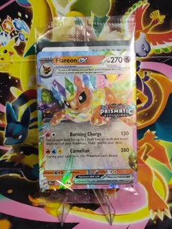 Flareon ex Prismatic Evolutions Stamped *SEALED* Pokemon TCG NM Surprise Box - Image 1