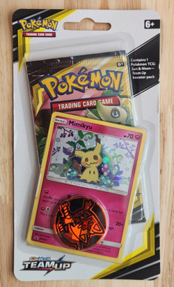 Pokemon TCG Team Up Single Checklane Blister Booster Pack with Mimikyu Promo - Image 1