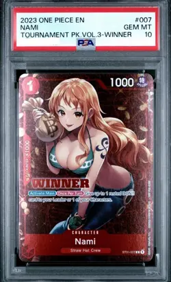 PSA 10 Nami Tournament Pk. Vol. 3 Winner ST01-007 One Piece CCG Gem Mint - Image 1