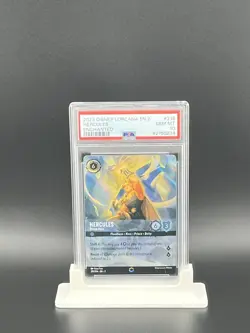 2023 DISNEY LORCANA EN2 HERCULES Divine Hero ENCHANTED #215 PSA 10 Gem MT Graded - Image 1