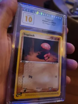 (POP 1) CGC 10 PRISTINE Pokemon Trapinch 78/97 EX Dragon 2003 E-Reader Card - Image 1