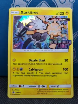 Xurkitree SM116 Holo Forbidden Light Prerelease Promo Stamped Pokemon Card NM/LP - Image 1
