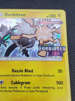 Xurkitree SM116 Holo Forbidden Light Prerelease Promo Stamped Pokemon Card NM/LP - Image 3