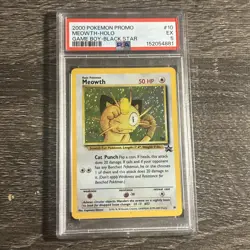 Pokemon 2000 Promo Black Star Game Boy #10 Meowth-Holo Card PSA 5 - Image 1