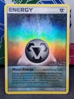 Metal Energy 107/113 Reverse Holo, EX Delta Species Stamped, Pokemon Card, LP/MP - Image 1