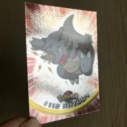 Topps Pokemon Foil Card TV Animation Series 2 Blue Logo #112 Rhydon - Image 1