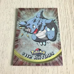 Topps Pokemon Foil Card TV Animation Series 2 Blue Logo #112 Rhydon - Image 2
