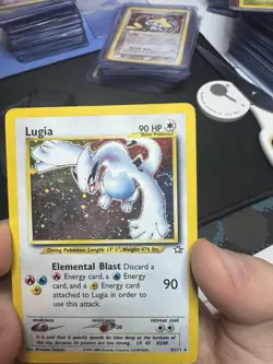 Pokemon TCG Lugia Neo Genesis Holo Rare Card 9/111 Unlimited Edition w/Swirl - Image 3