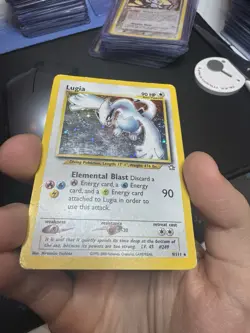 Pokemon TCG Lugia Neo Genesis Holo Rare Card 9/111 Unlimited Edition w/Swirl - Image 5