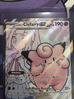 Pokemon TCG Lillie's Clefairy ex 195 Scarlet & Violet Promo Cards Holo S++++ - Image 2