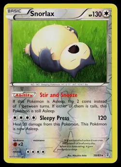Pokemon Card - Snorlax Generations 58/83 Reverse Holo Rare - Image 1