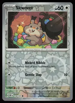Skwovet 178/197 Common Obsidian Flames Pokemon Reverse Holo Near Mint - Image 1