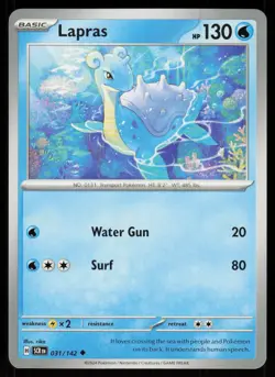 Lapras 31/142 Uncommon Stellar Crown Pokemon Near Mint - Image 1