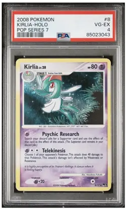 Pokemon 2008 Pop Series 7 Kirlia LV.28 Holo PSA 4 POP 1 - Image 1
