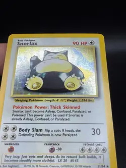 Snorlax 11/64 Rare Holo Pokemon NO SYMBOL ERROR Lp/nm Bad Cut PA1M - Image 3