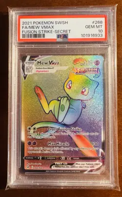 Pokemon Mew VMAX 268/264 Secret Rare Fusion Strike PSA 10 - Image 1