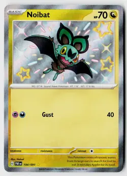 Pokemon SV: Paldean Fates #194/091 Noibat Holo - Image 1