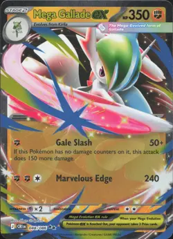 Mega Gallade ex 048/086 Double Rare ME04: Chaos Rising Pokemon Near Mint - Image 1