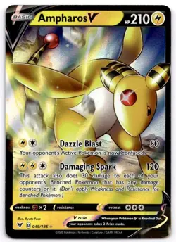Ampharos V 049/185 Holo V Rare Vivid Voltage Pokemon Near Mint - Image 1
