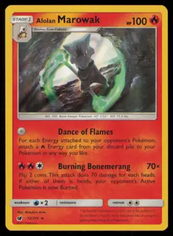 Alolan Marowak 12/111 Holo Rare Crimson Invasion Pokemon Holo Near Mint - Image 1