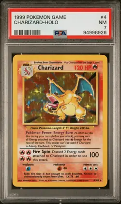 1999 POKEMON GAME #4 CHARIZARD-HOLO PSA 7 - Image 1