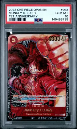 2023 ONE PIECE OP05-AWAKENING OF THE NEW ERA #012 MONKEY D. LUFFY PSA 10 - Image 1