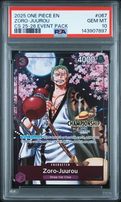 2025 One Piece EN Zoro Juurou CS 25-26 Event Pack #067 PSA 10 GEM MINT - Image 1