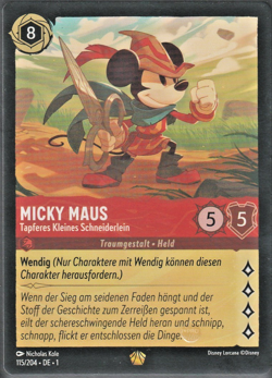 Disney Lorcana Micky Maus Tapferes kleines Schneiderlein 115/204 DE - Image 1