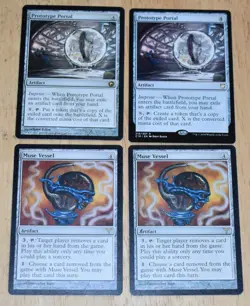 MTG 4x Rare Artifact PROTOTYPE PORTAL & MUSE VESSEL - Image 1